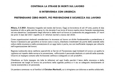 continua la strage di morti sul lavoro