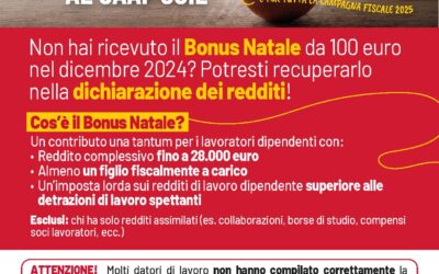 La sorpresa dei Caaf Cgil a Pasqua è il bonus Natale